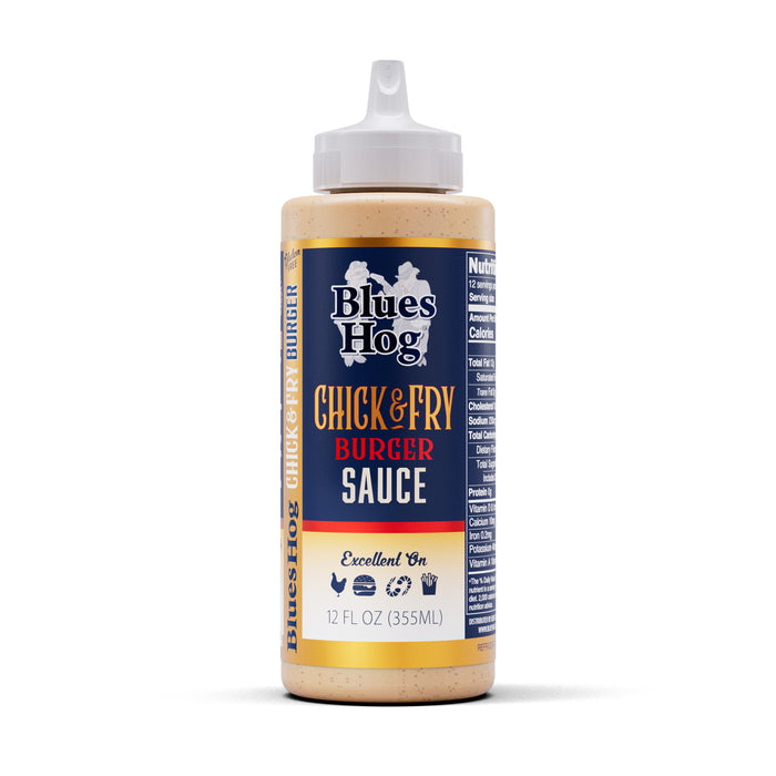 Blues Hog Chick & Fry Burger Sauce, 12 oz – Tangy & Creamy Dipping Sauce Perfect for Chicken, Fries & Burgers, All-Natural, No High Fructose Corn Syrup, Gluten-Free