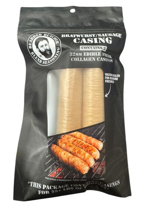 DIY Sausage - Bratwurst 32mm Collagen Casing (2 Pack)