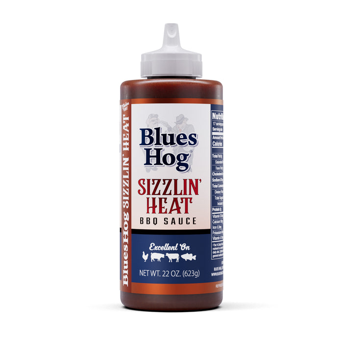 Blues Hog Sizzlin’ Heat BBQ Sauce, 22 oz – Spicy & Tangy Cajun Sauce Perfect for Ribs, Wings & Grilling, All-Natural, No High Fructose Corn Syrup, Gluten-Free