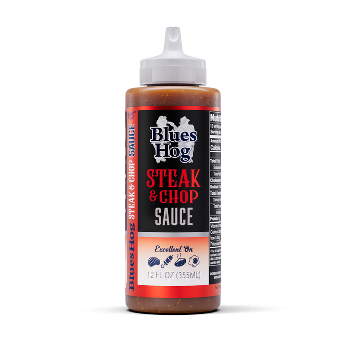 Blues Hog Steak & Chop Sauce, 12 oz – Gourmet Steak Sauce & Marinade, All-Natural, No High Fructose Corn Syrup, Gluten-Free