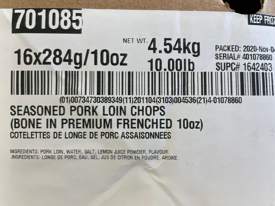 Bone In French Pork Chop 10oz - Price Per