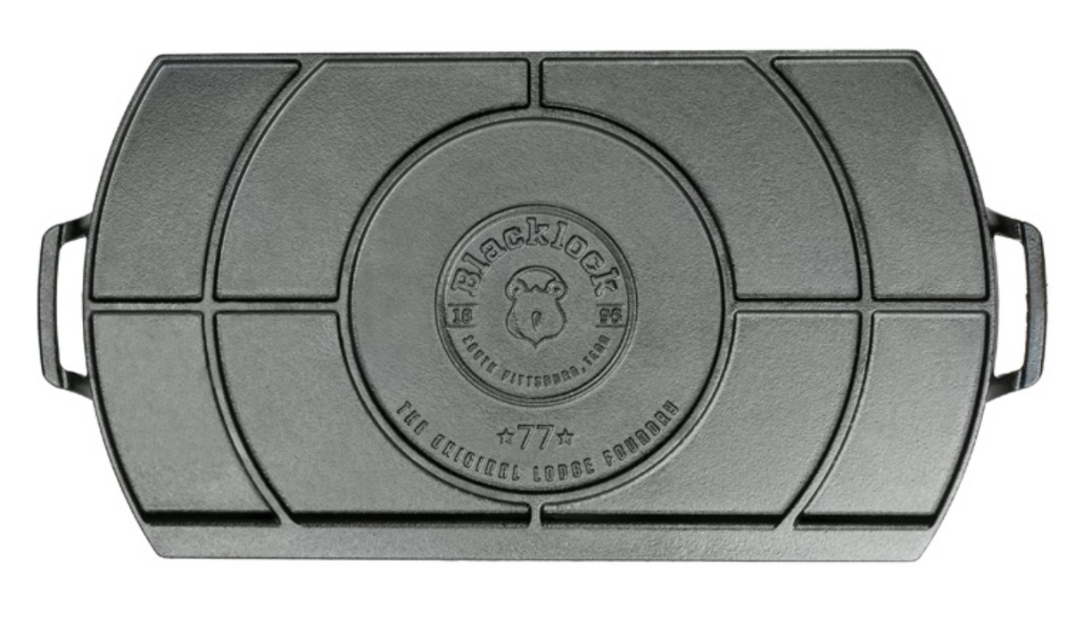 Blacklock *77* 10 x 20 Inch Triple Seasoned Cast Iron Double Burner Griddle