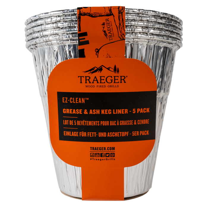 TRAEGER EZ-CLEAN GREASE & ASH KEG LINER 5 PACK