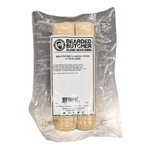 DIY Sausage - Bratwurst 32mm Collagen Casing (2 Pack)