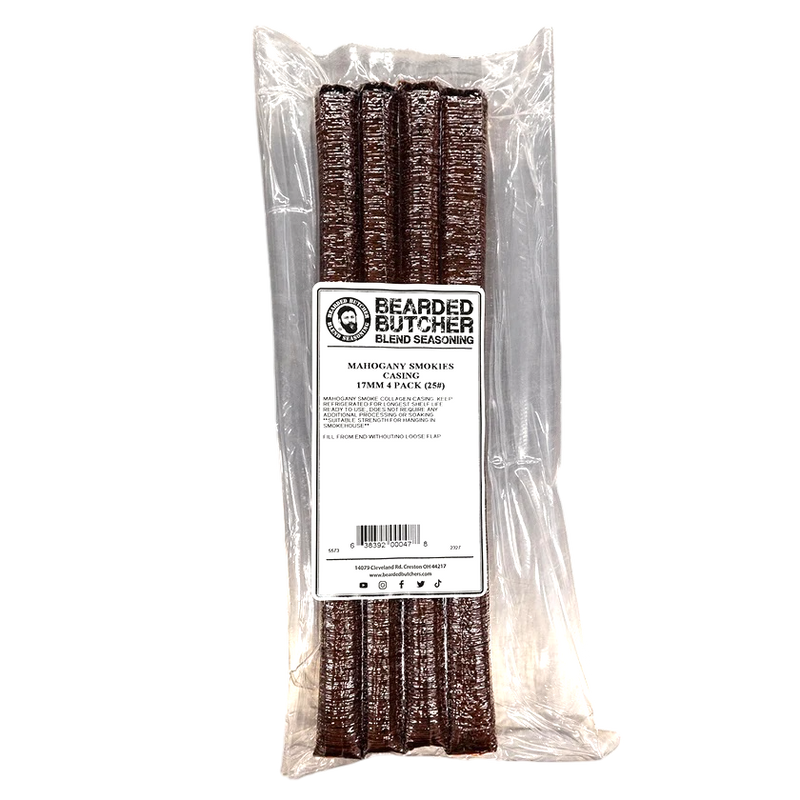 DIY Sausage - 17mm Mahogany Smokies Collagen Casing 4 Pack