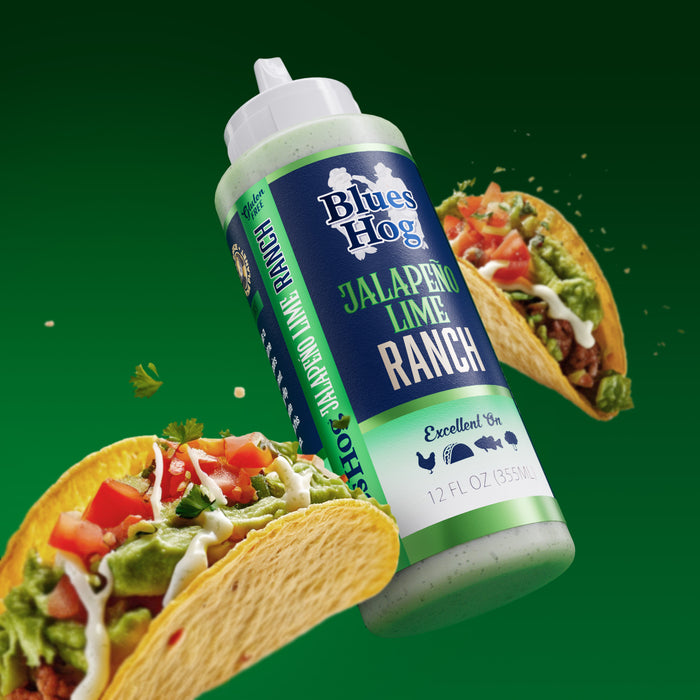 Blues Hog Jalapeño Lime Ranch Sauce, 12 oz – Creamy & Zesty Dressing, Perfect for Grilling, Tacos, Salads & Dipping, All-Natural, No High Fructose Corn Syrup, Gluten-Free