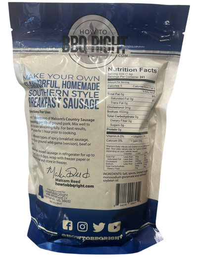 MALCOM'S COUNTRY SAUSAGE SEASONING