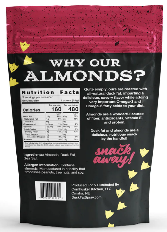 All-Natural Duck Fat Roasted Almonds (3oz) Bag