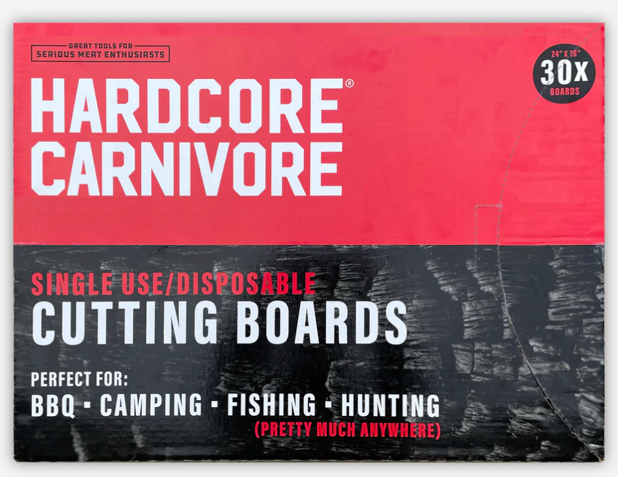 Hardcore Carnivore Disposable Cutting Board - Pack of 30