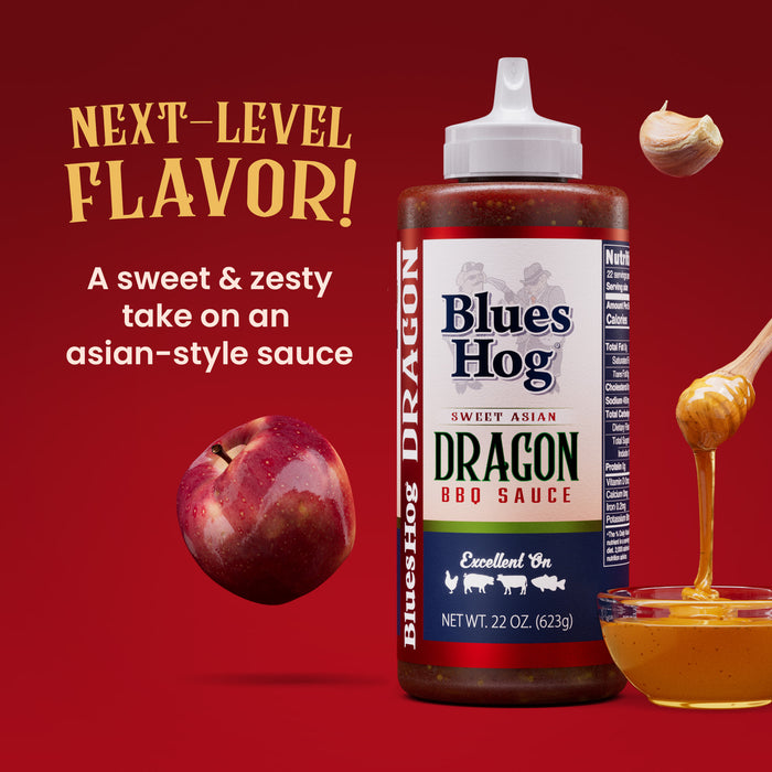 Blues Hog Sweet Asian Dragon Sauce, Sweet & Tangy Asian BBQ Sauce with Teriyaki & Garlic, All-Natural, No High Fructose Corn Syrup, 22 oz