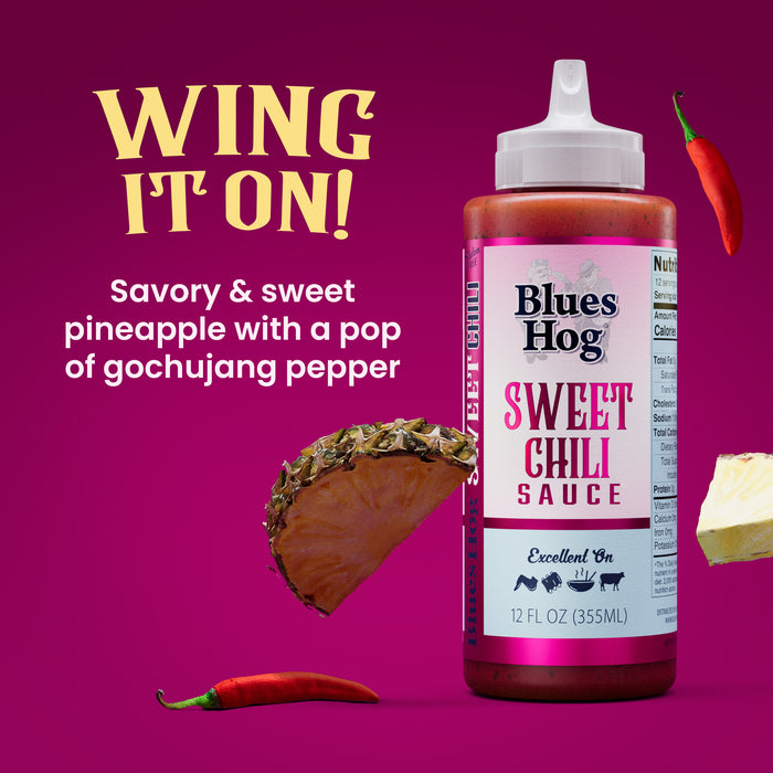 Blues Hog Sweet Chili Sauce, Sweet & Spicy Dipping Sauce, Gluten-Free, No High Fructose Corn Syrup, 12 oz