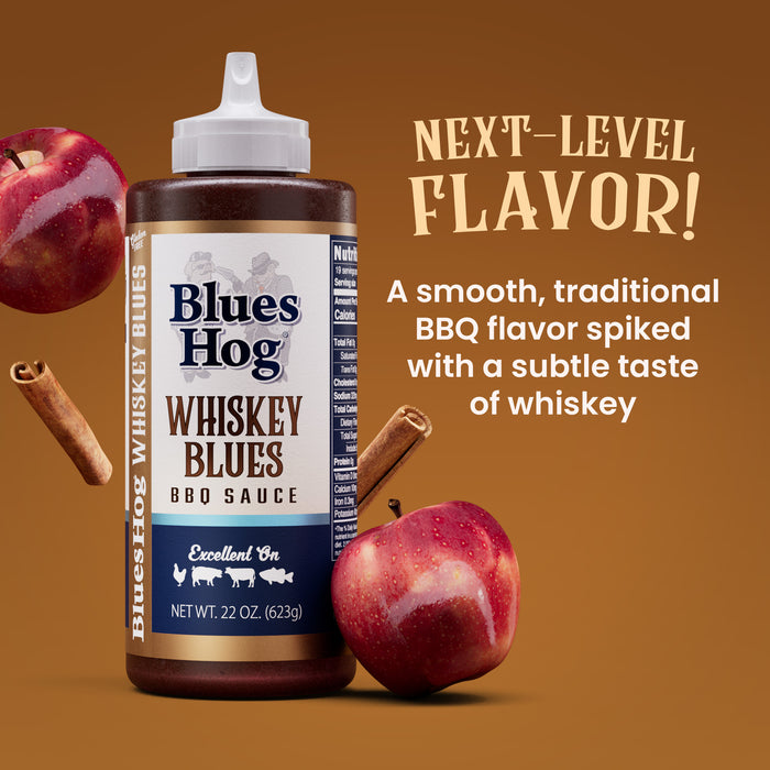 Blues Hog Whiskey Blues BBQ Sauce, Gourmet BBQ Sauce & Marinade, All-Natural, No High Fructose Corn Syrup,  Gluten-Free, 22 oz
