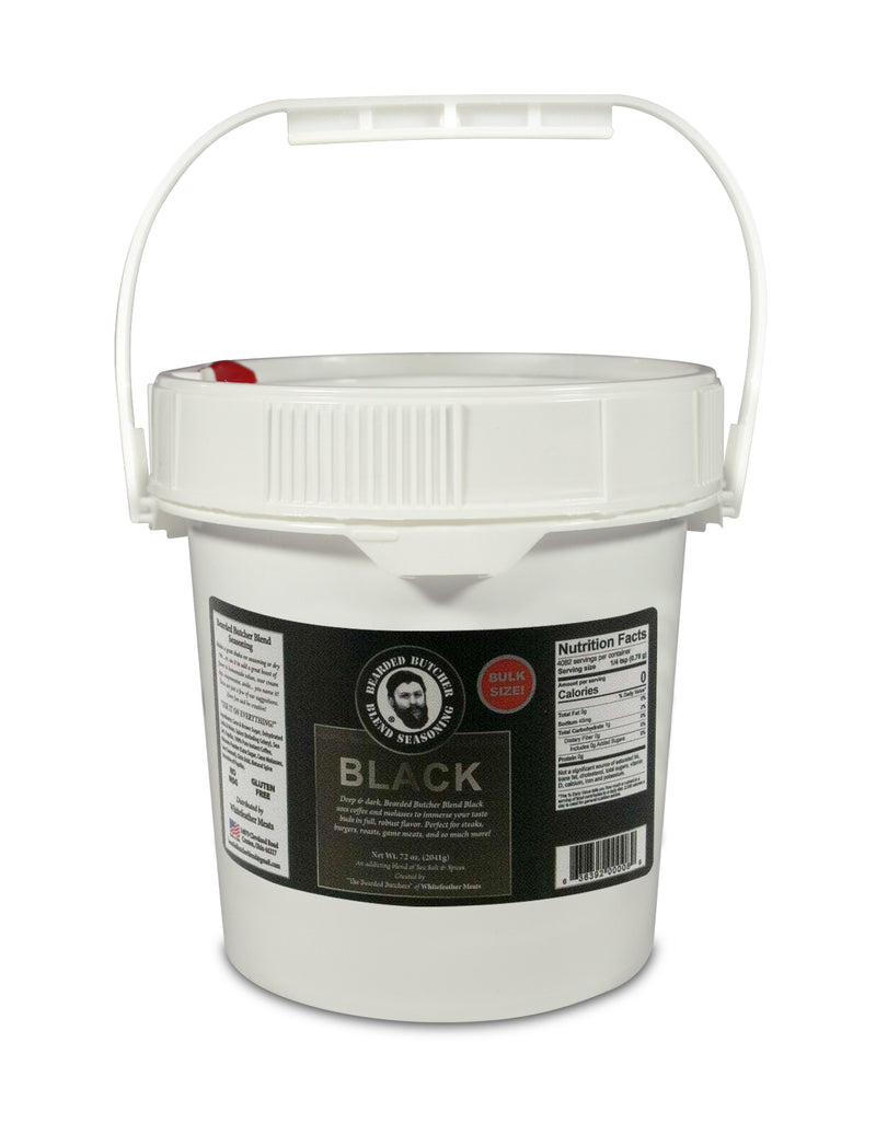 Bearded Butcher Blend Seasoning Black Bulk Bucket + Free Shaker