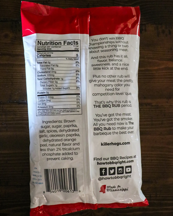 KILLER HOGS THE BBQ RUB. (5LB. COMPETITION BULK)