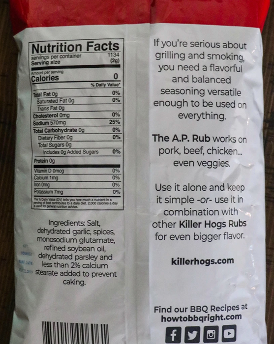 KILLER HOGS THE A.P. SEASONING (5LB. COMPETITION BULK)