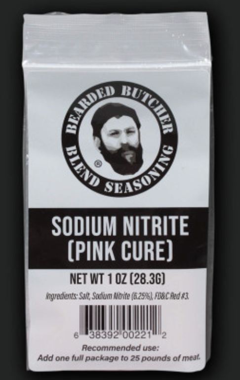 DIY Sausage - Bearded Butchers Pink Curing Salt (Sodium Nitrite) - 1 oz for 25 lb Meat